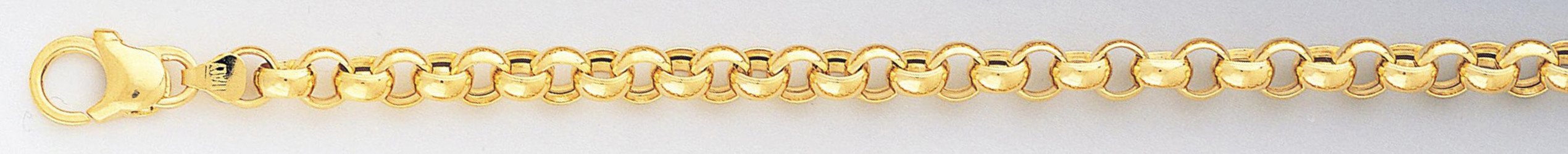 14k Gold 7mm Rolo Bracelet 7.5 Inches